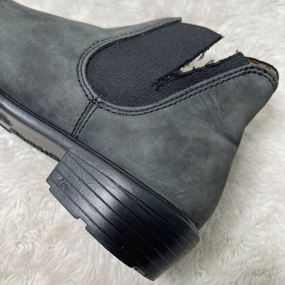 Blundstone Women's Grey Black Ankle Leather Boot Slip On Shoes Size 7.5 US - Picture 14 of 15